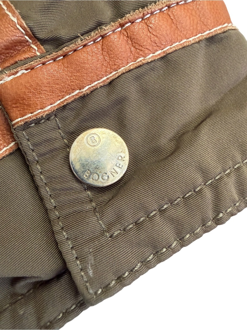 Vintage Bogner Utility Field Jacket Brown Leather Trim Safari Jacket Est Medium - Picture 11 of 14